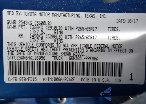 2017 Toyota Tacoma Sr5 V6 from USA, damaged, VIN 5TFCZ5AN6HX116056